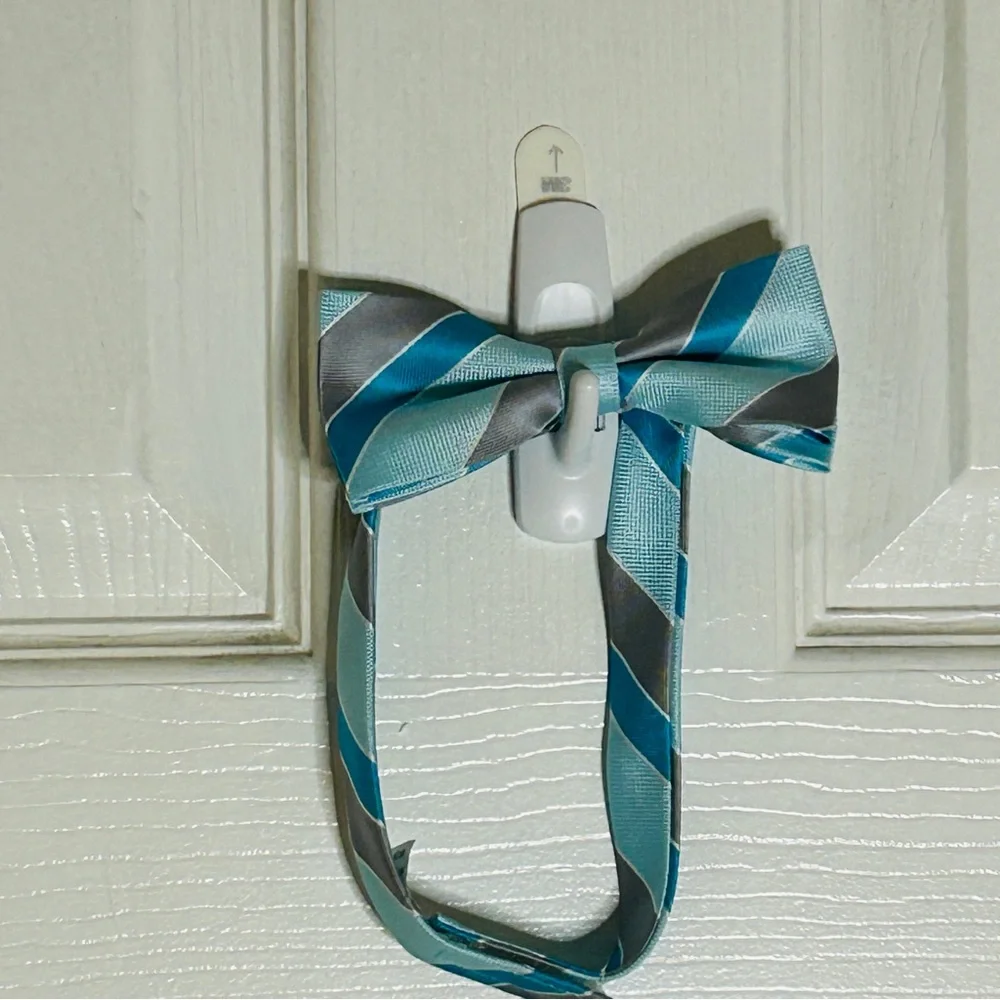 Kids Blue and Gray Bow Tie